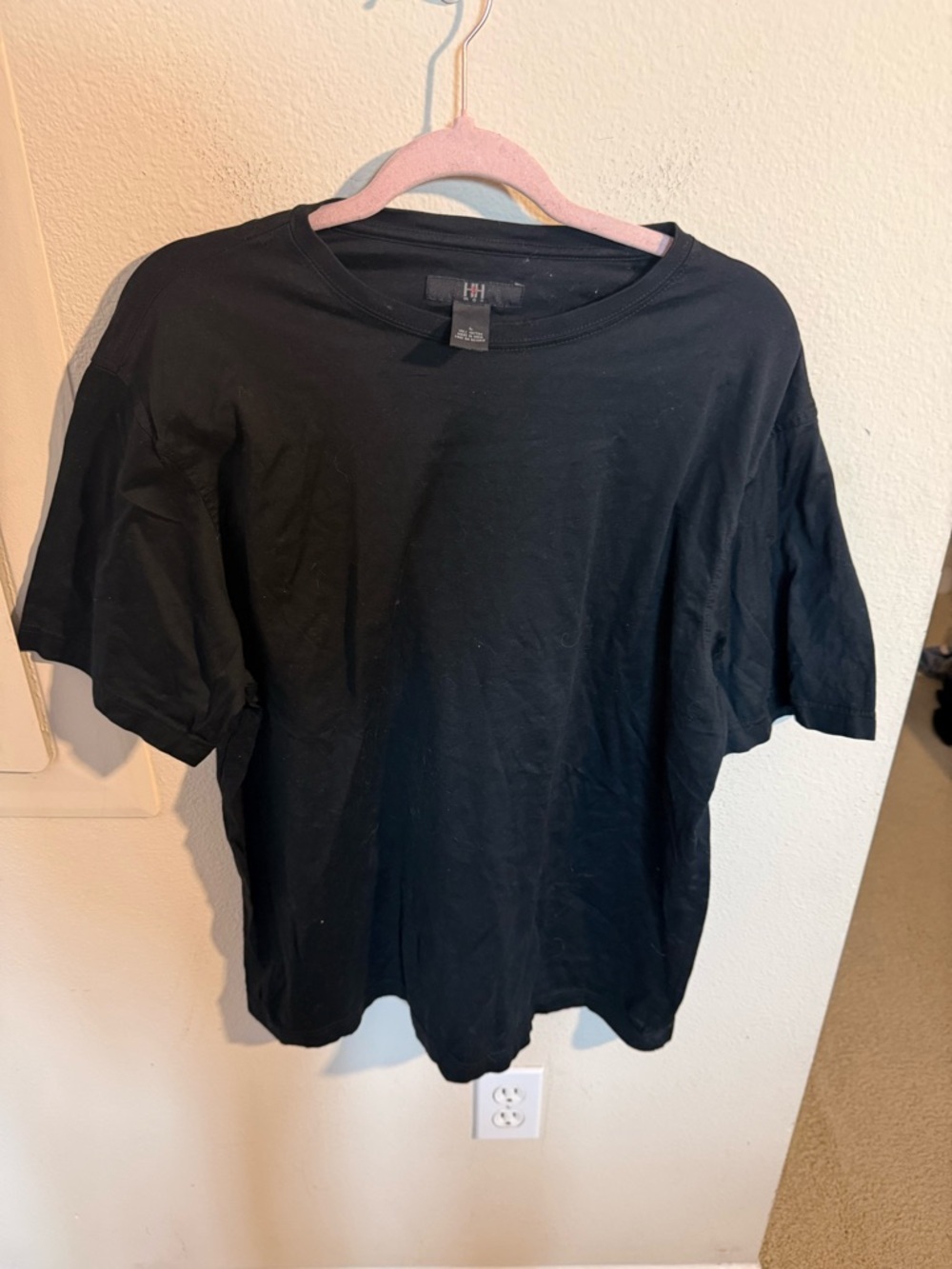 Helly Hansen Black Crewneck T-Shirt Size L Cotton Basic Tee